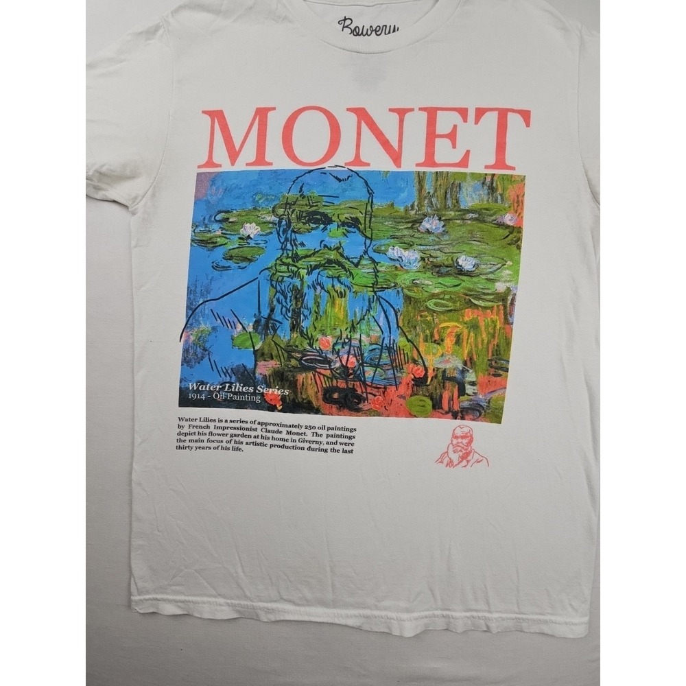 Bowery Supply Co. Monet Water Lilies Graphic Tee 100% Cotton Size Small - Picture 4 of 11